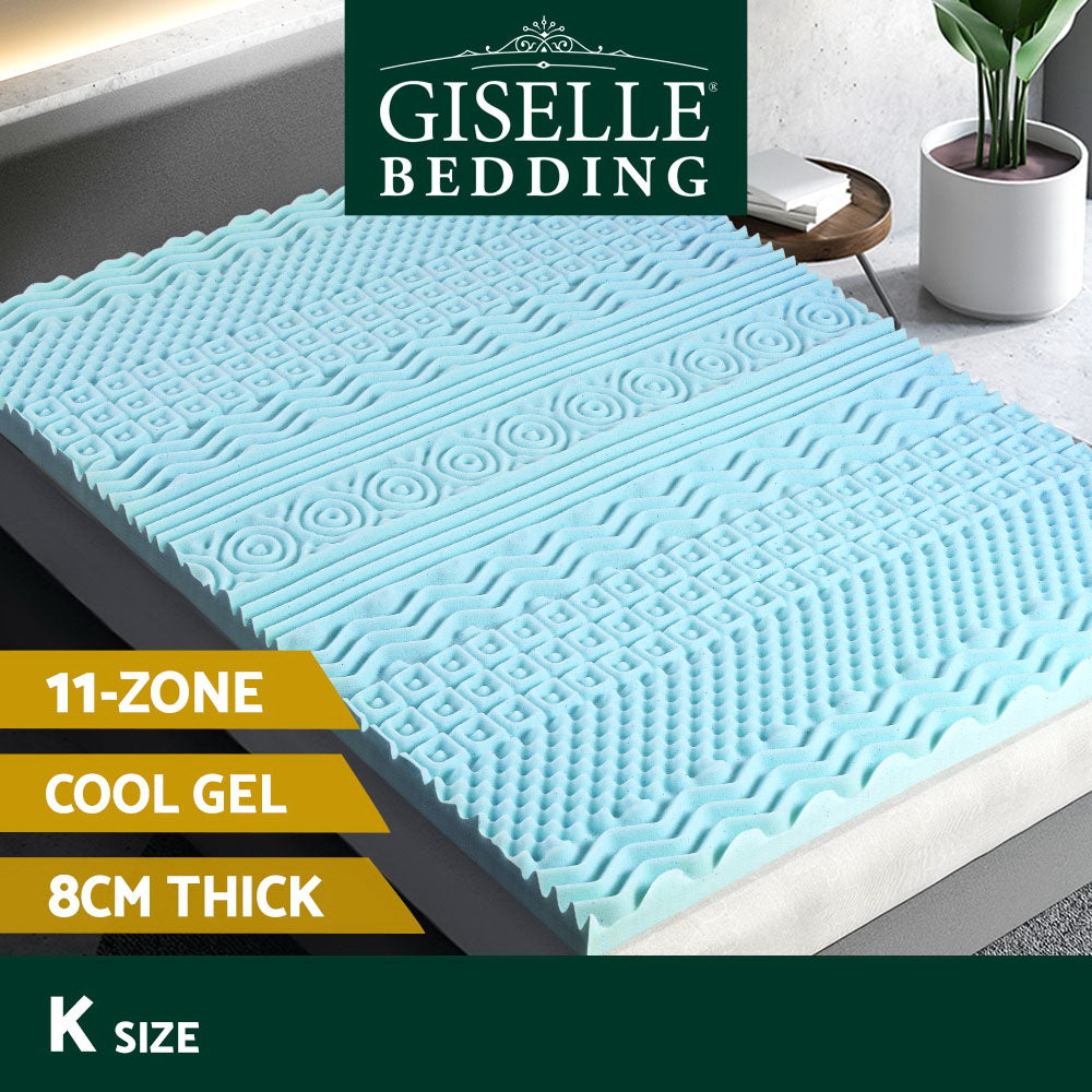 Soothe Gel Foam Mattress Topper – Blue – King