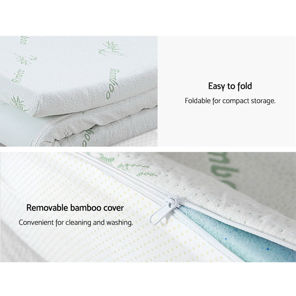 CozyNest Gel Foam Mattress Topper – Blue – Queen