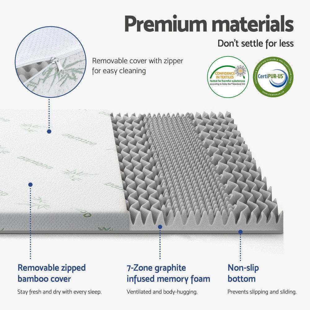 Quietude Memory Foam Mattress – Grey – King Single