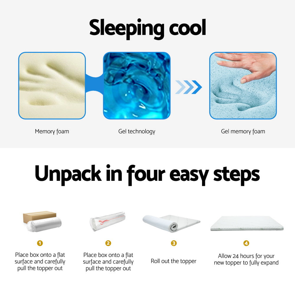Volos Gel Foam Mattress Topper – White – King