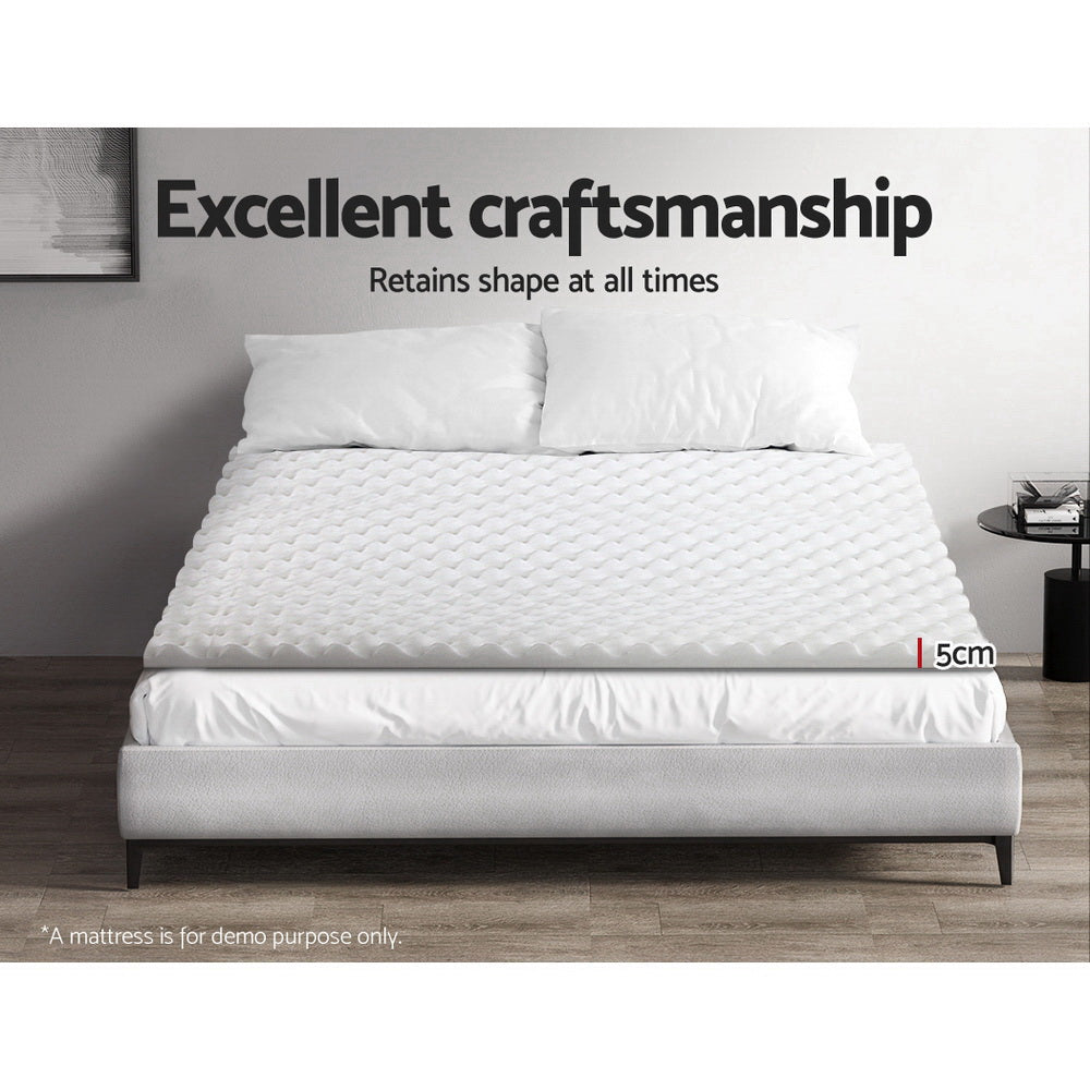 Nara Egg Crate Foam Mattress Topper – White – King