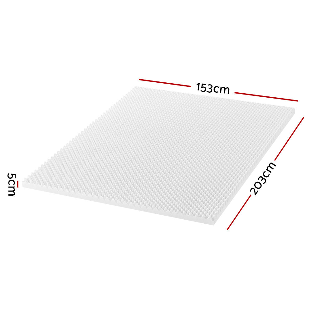 Nara Egg Crate Foam Mattress Topper – White – Queen