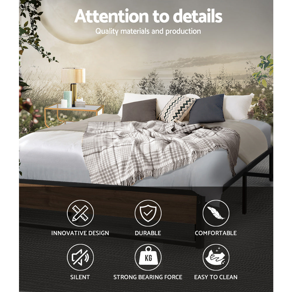 Oslo Metal Bed Frame – Black – Queen
