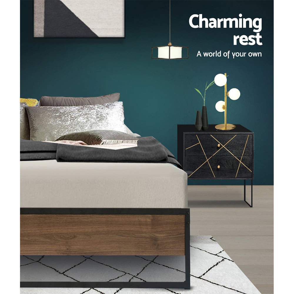Oslo Metal Bed Frame – Black – Single