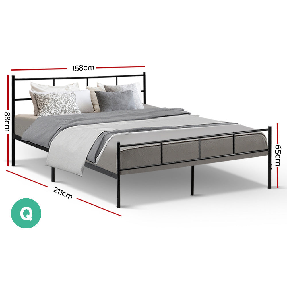 Solano Metal Bed Frame – Black – Queen