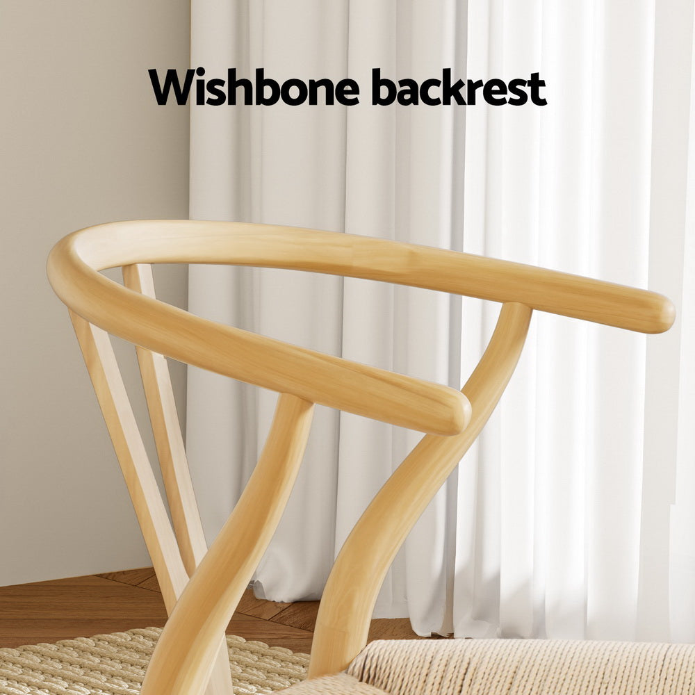 Willow Wishbone Dining Chairs – Brown / Wood – Set of 4