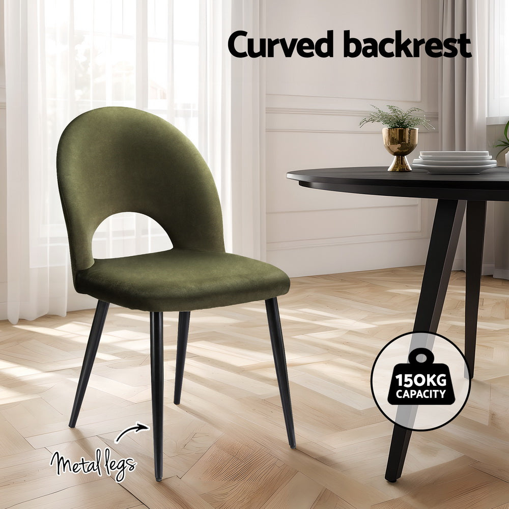 Loren Dining Chairs – Green – Set of 4