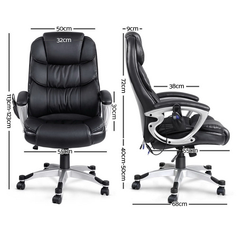 Cove Massage Office Chair – Black – Heated Seat