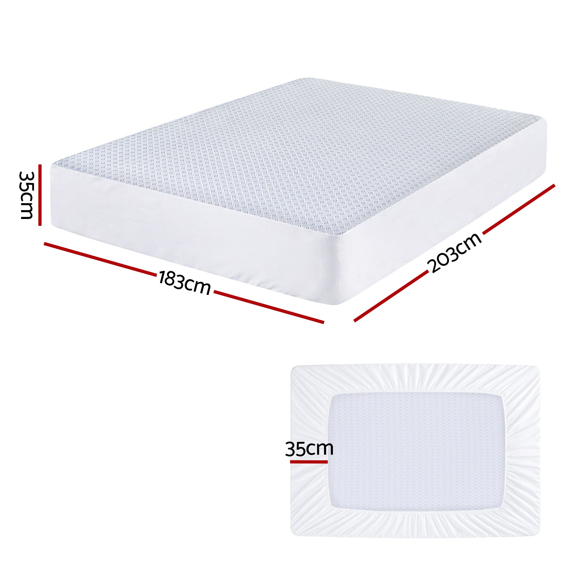 Therma Cooling Mattress Protector – White – King