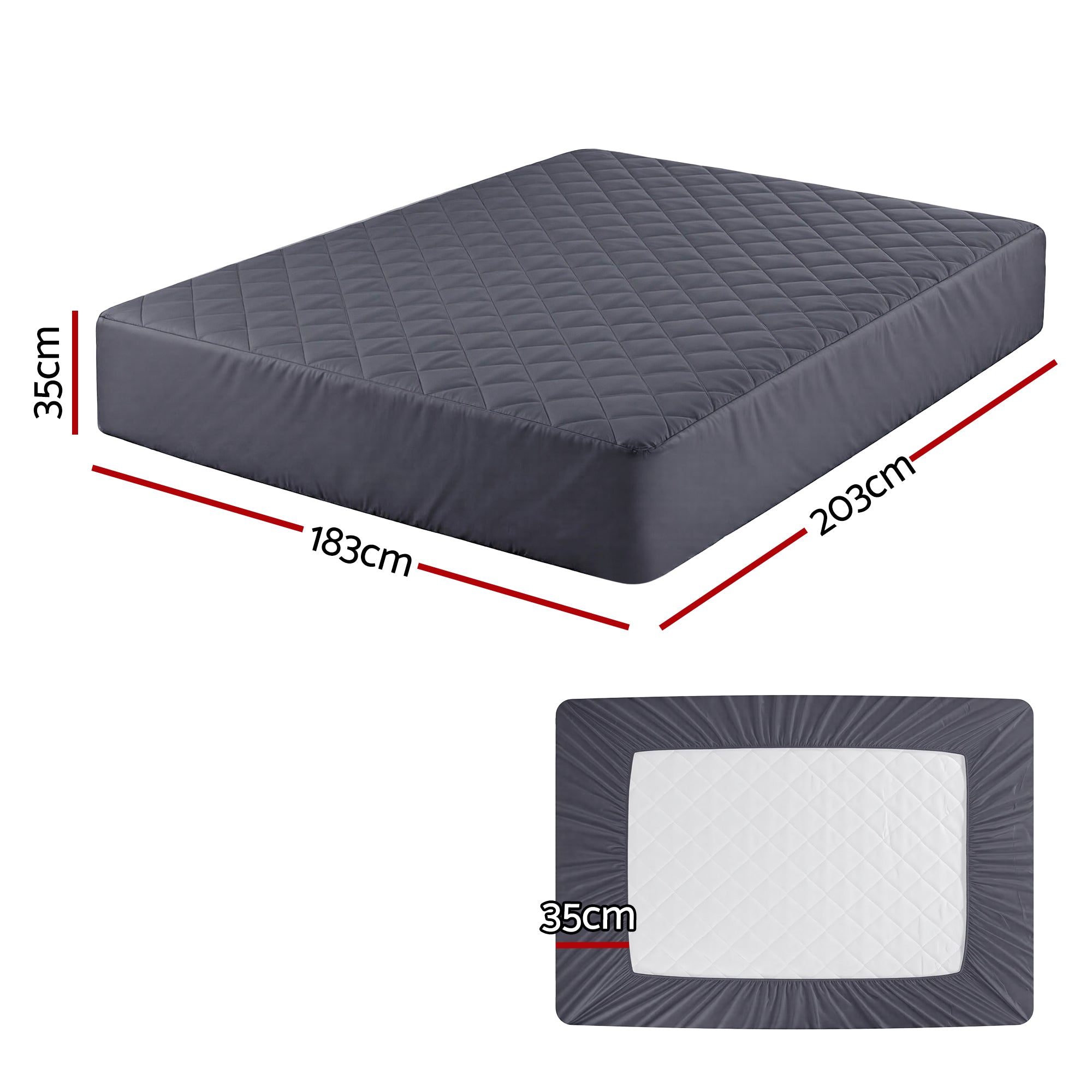Serano Microfiber Mattress Protector – Grey – King