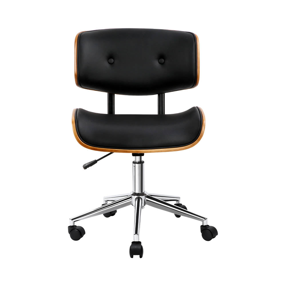 Baxter Wooden Office Chair – Black & Brown – 82 cm