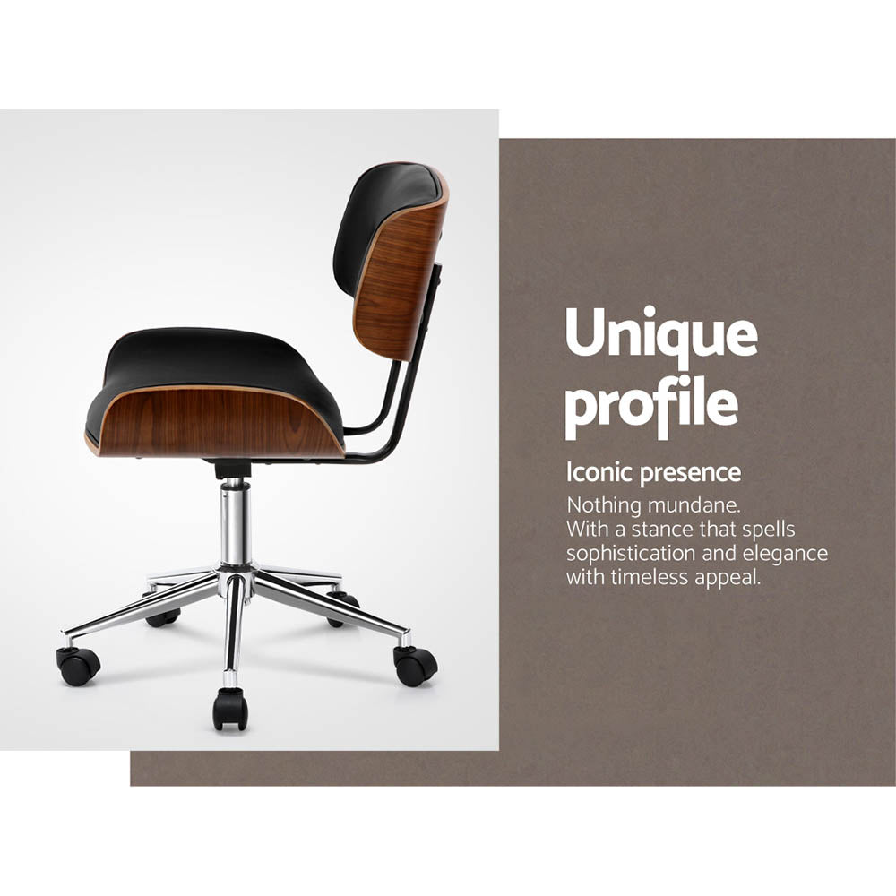 Baxter Wooden Office Chair – Black & Brown – 82 cm