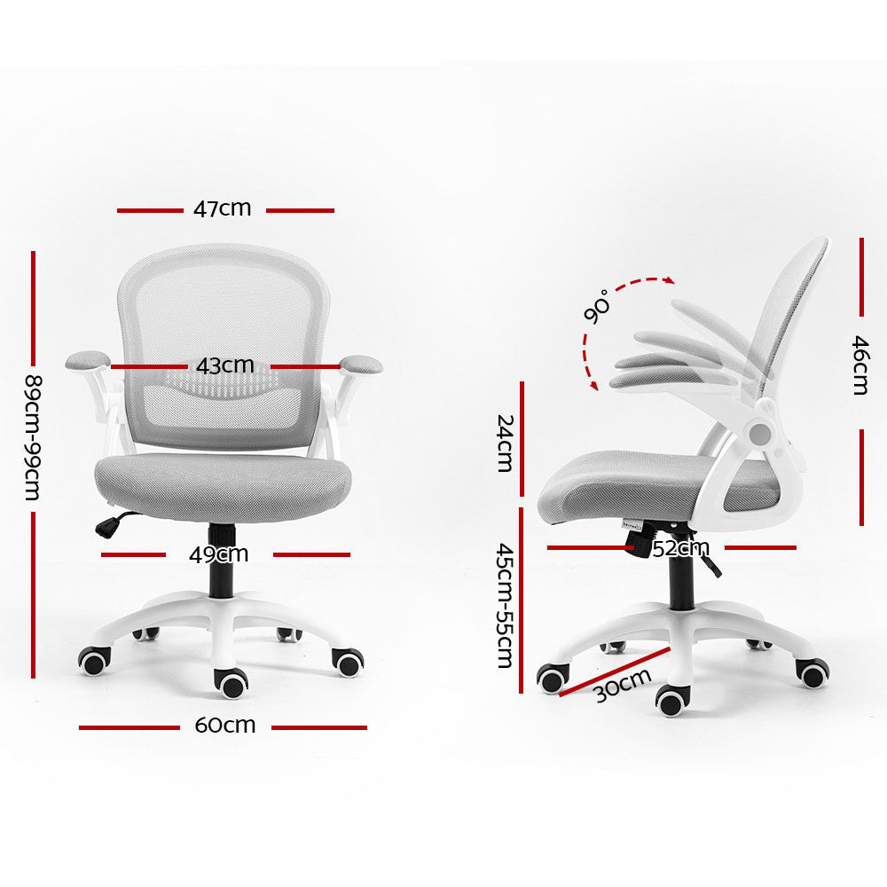 Aldeon Mid-Back Mesh Office Chair – Grey – Standard