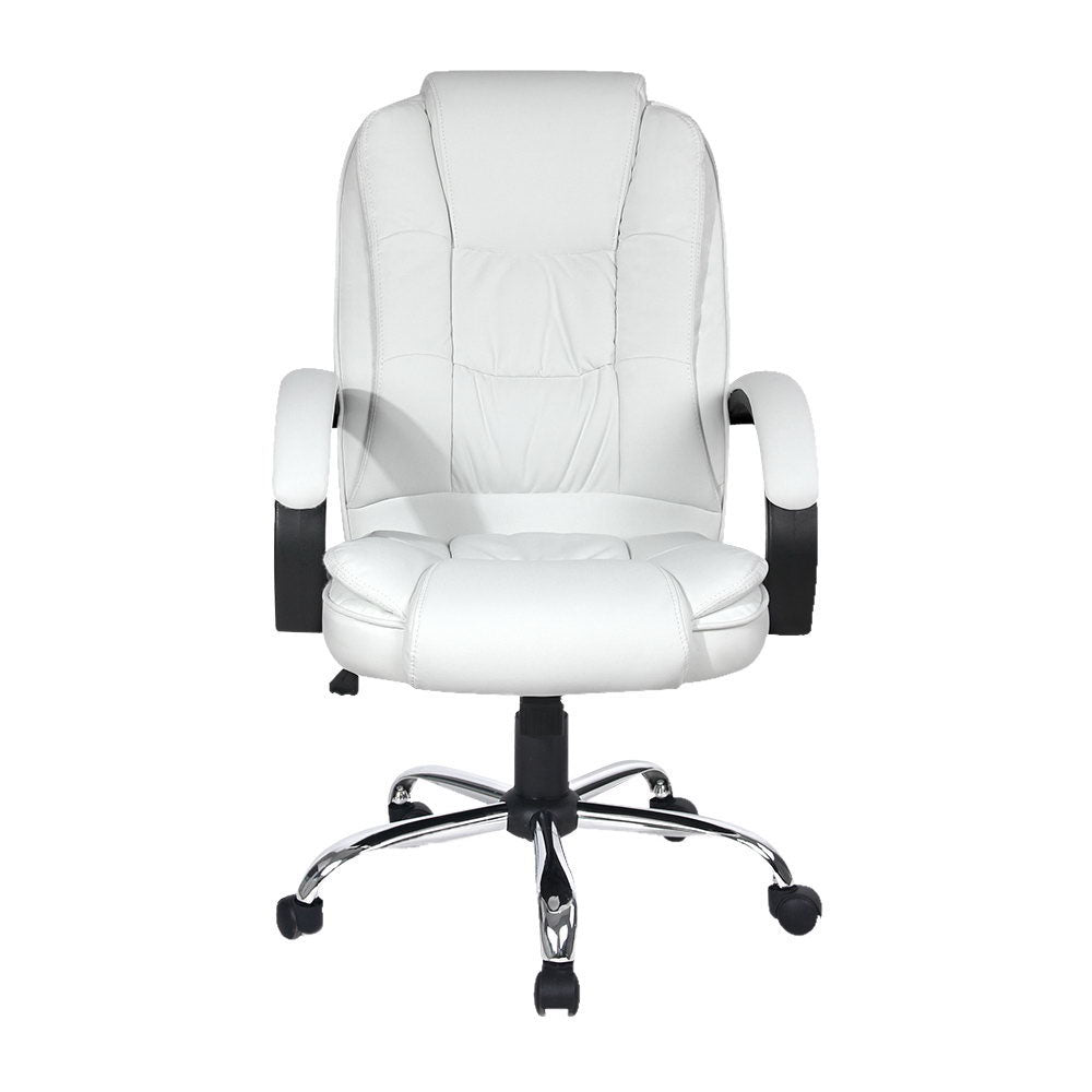 Halston Executive Office Chair – White – Leather