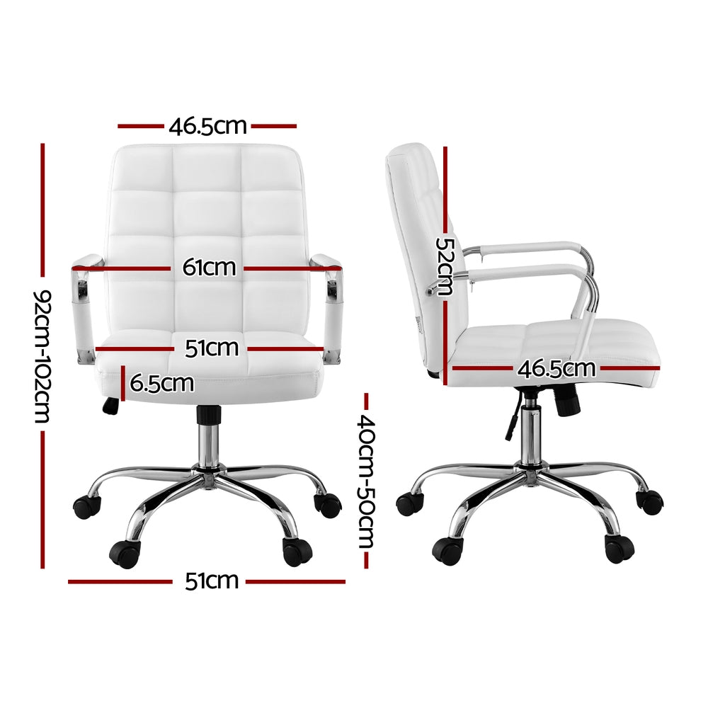 Corven PU Leather Office Chair – White – Standard