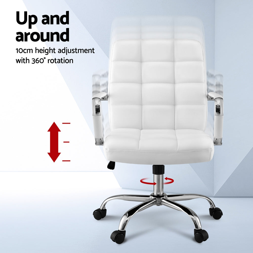 Corven PU Leather Office Chair – White – Standard
