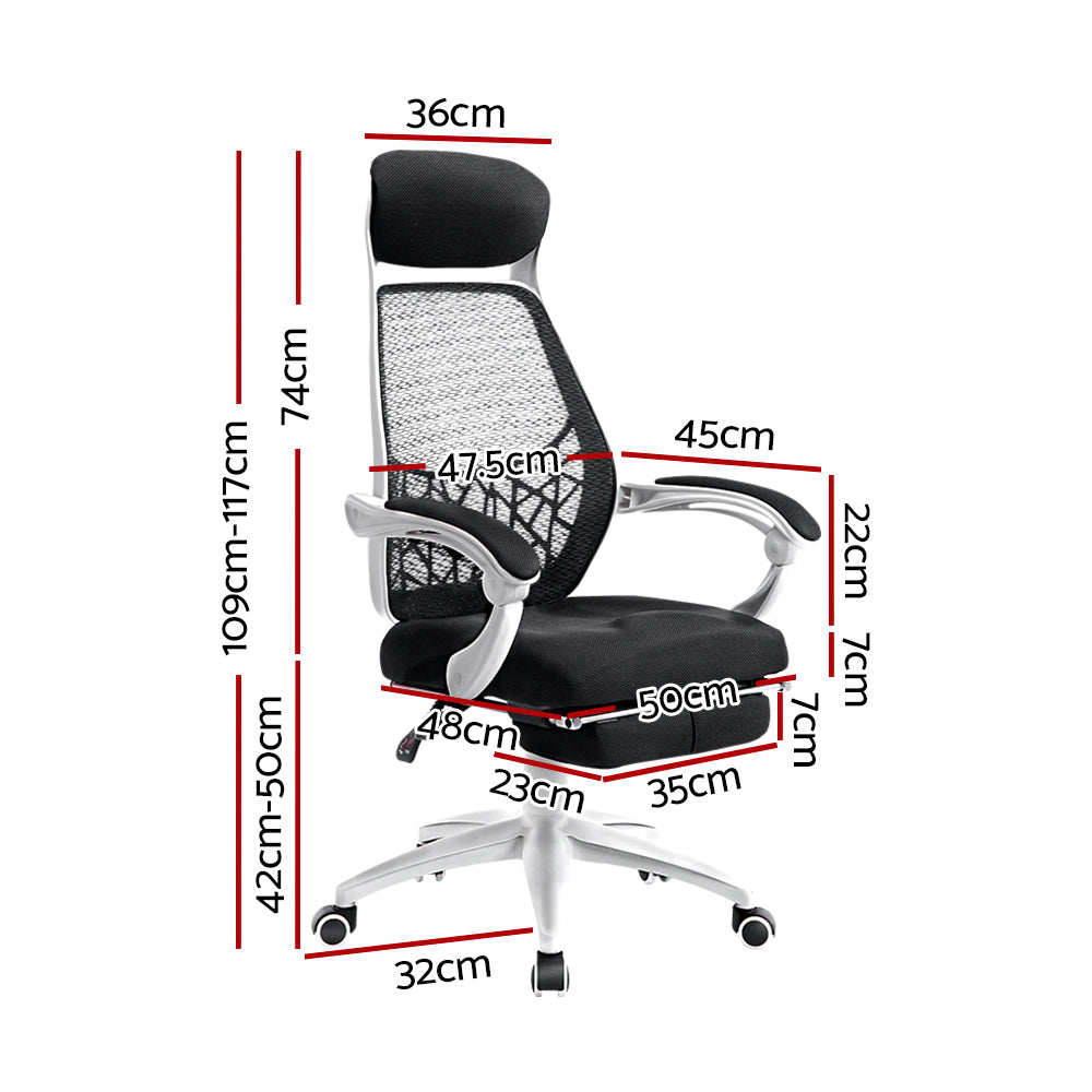 Mosaic Mesh Office Chair – Black & White – Standard