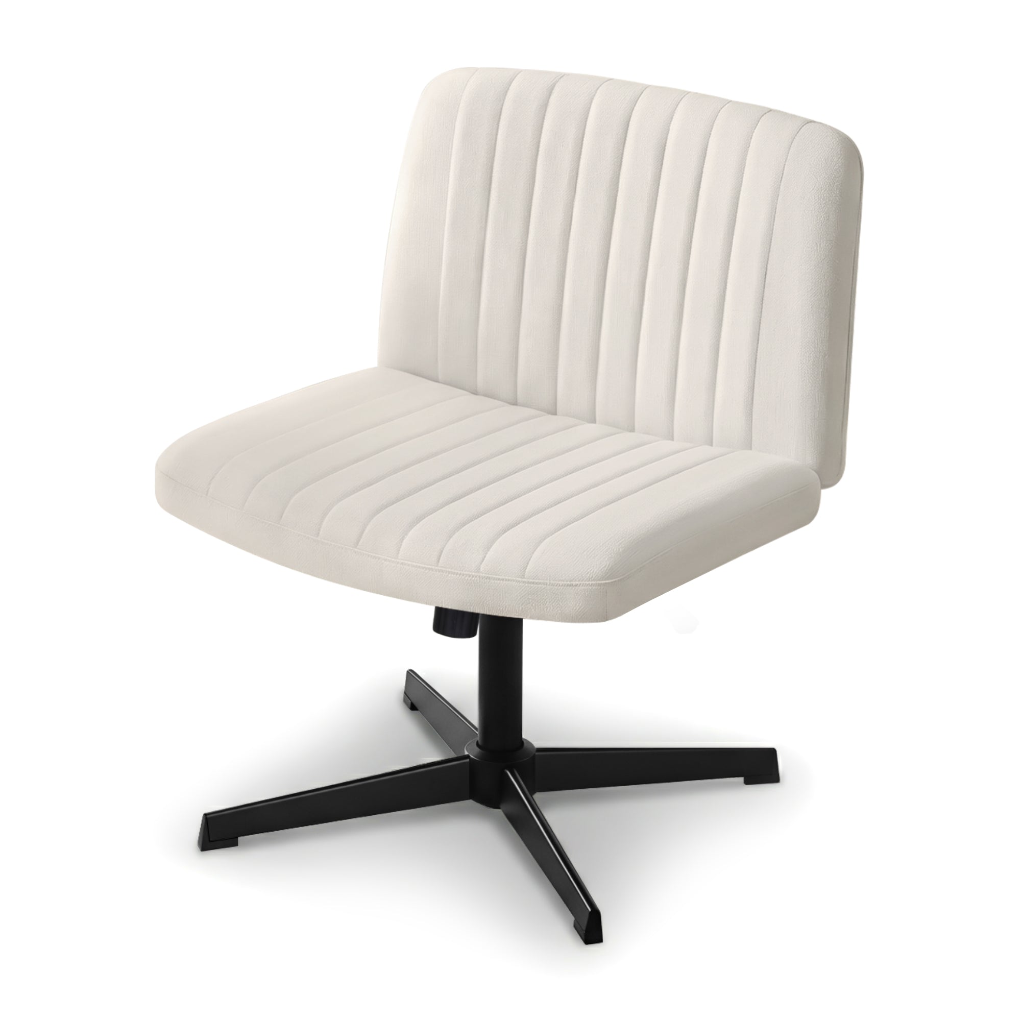 Alderon Cross-Legged Office Chair – Beige – No Wheels