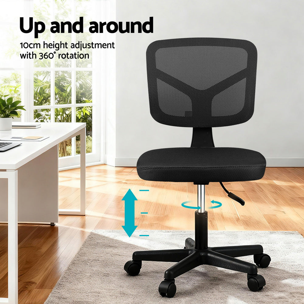 Meridian Armless Office Chair – Black