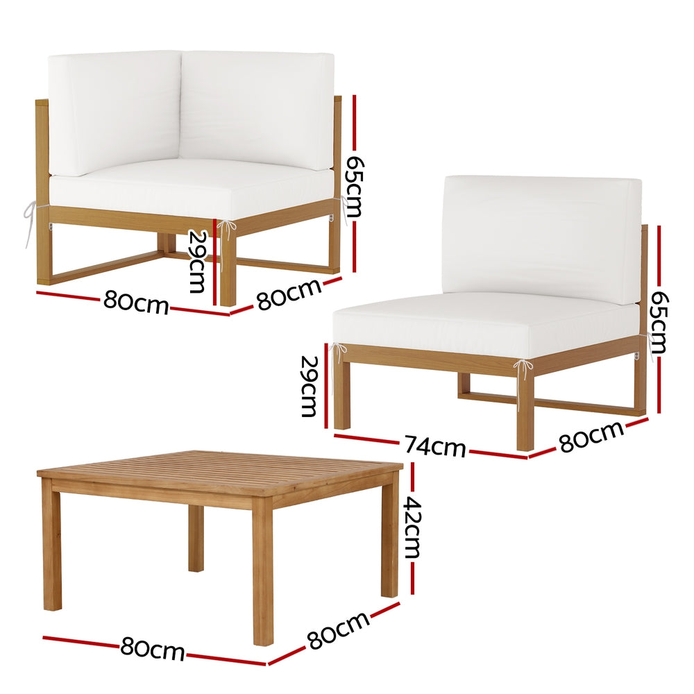 Nova 4 Seater Outdoor Sofa Set – Brown – 5 Piece