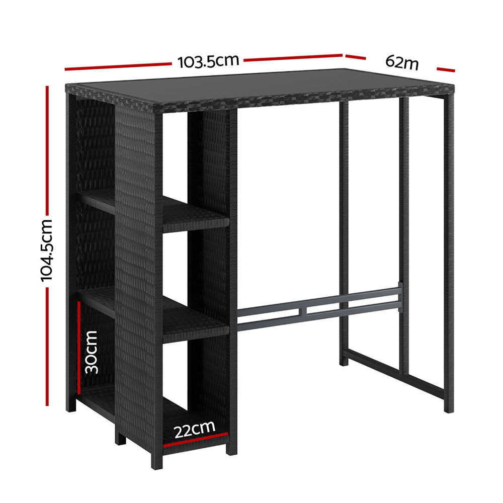 Meridian Outdoor Bar Table – Black – 104 cm