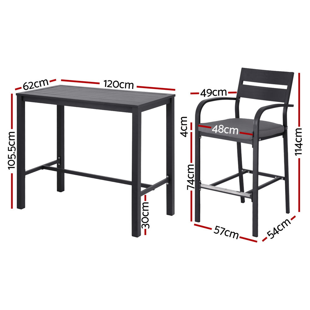 Summit Outdoor Bar Set – Grey – 5 Piece