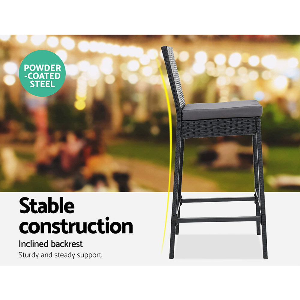 Riviera Outdoor Bar Set – Black – 5 Piece