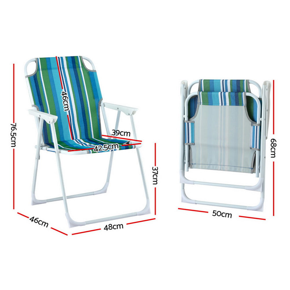 Summit Folding Outdoor Chairs – Blue – Set of 2