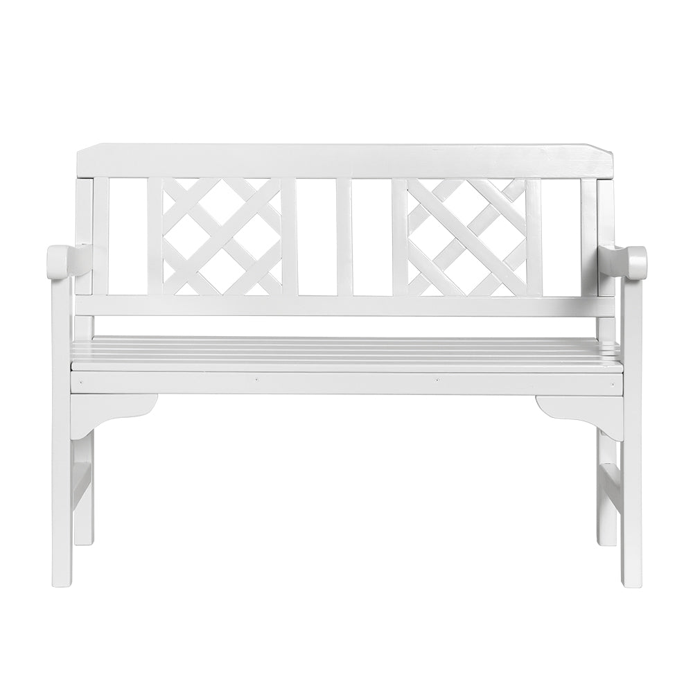 Serano Garden Bench – White – 2 Seater