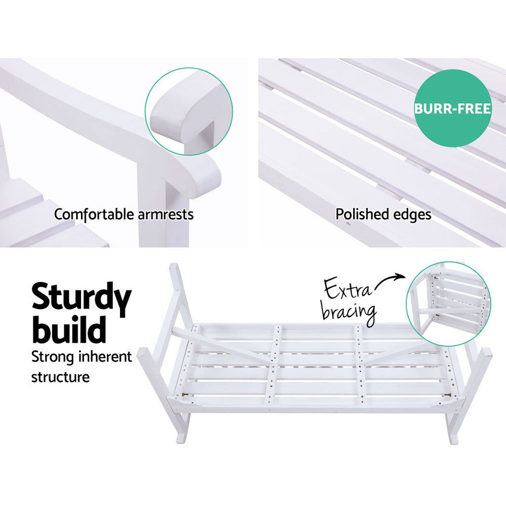 Heritage Garden Bench – White – 3 Seat
