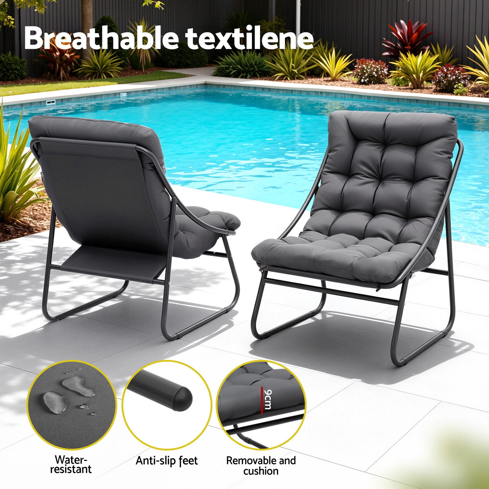 Cove Outdoor Bistro Set – Grey – 3 Piece