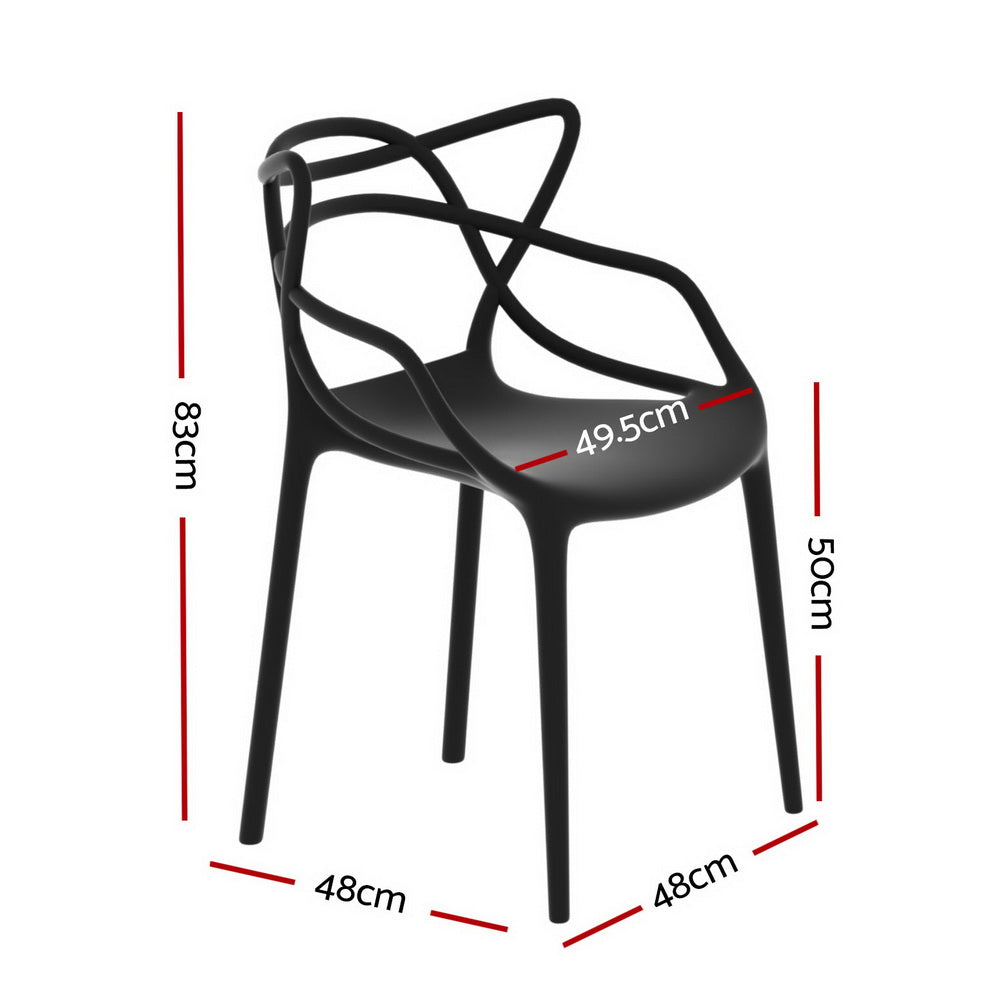Nova Stackable Dining Chairs – Black – Set of 4