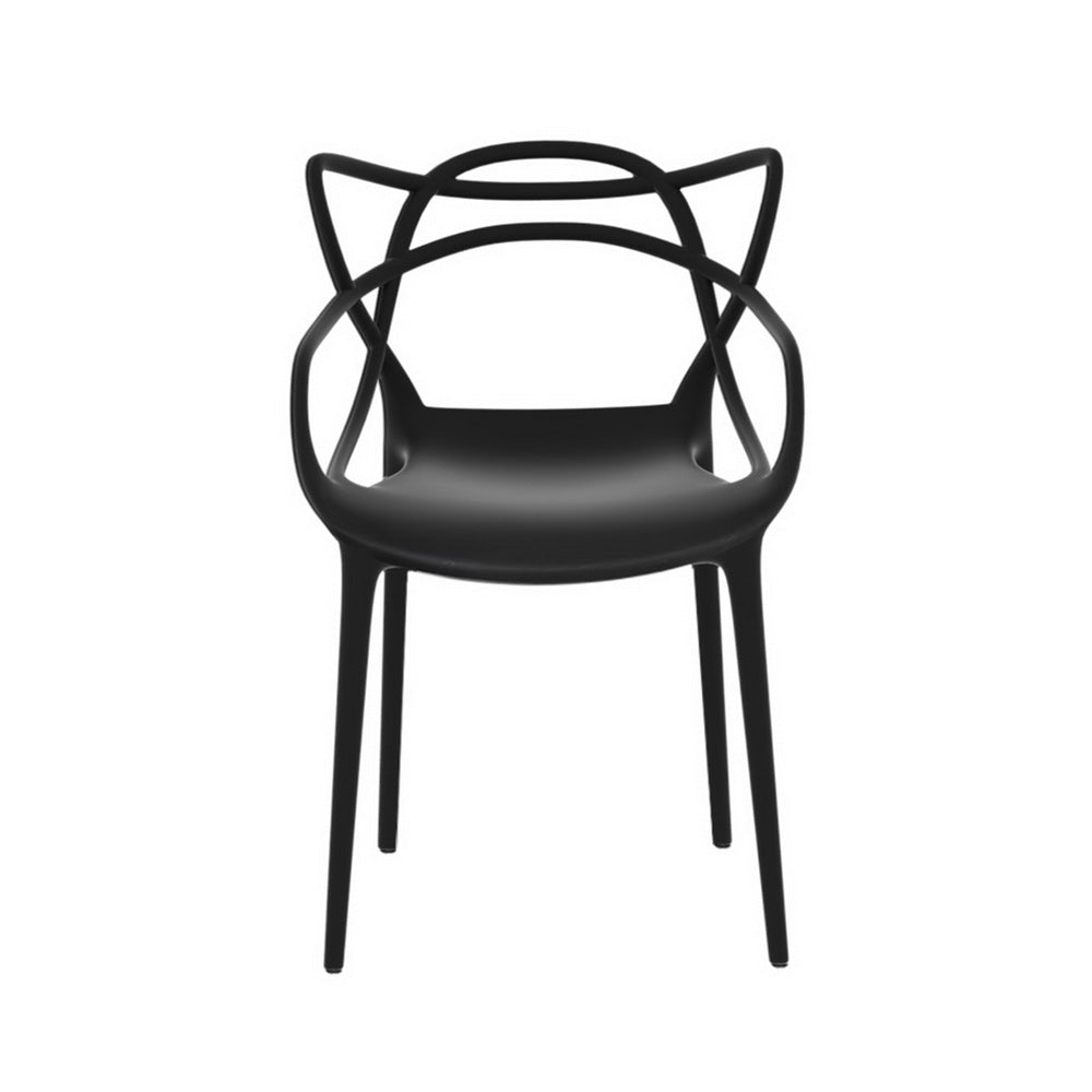 Nova Stackable Dining Chairs – Black – Set of 4