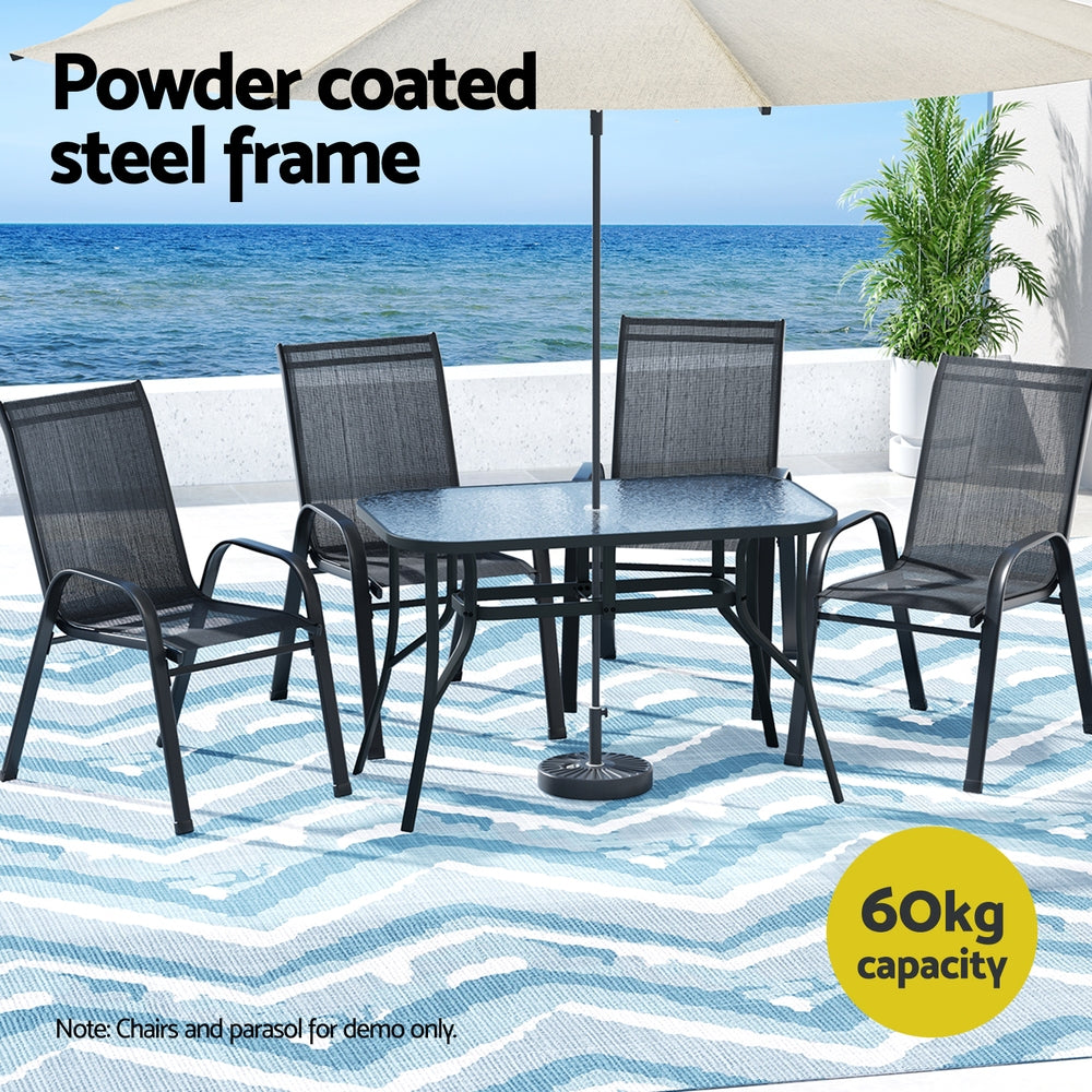 Cypress Outdoor Dining Table – Black – 120 cm