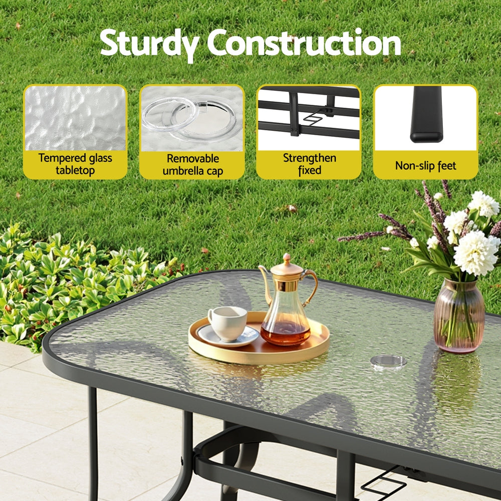 Cypress Outdoor Dining Table – Black – 120 cm