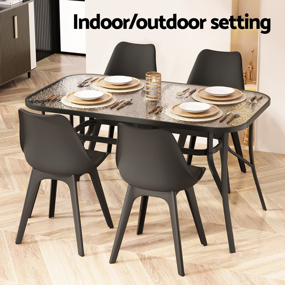 Linden Outdoor Dining Table – Black – 140 cm