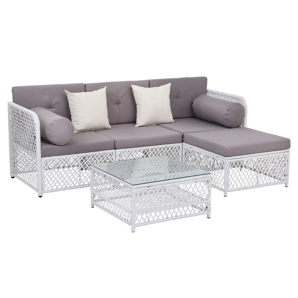 Haven 4 Seater Outdoor Sofa Set 5PCS Table Chair Set Garden Patio Furniture