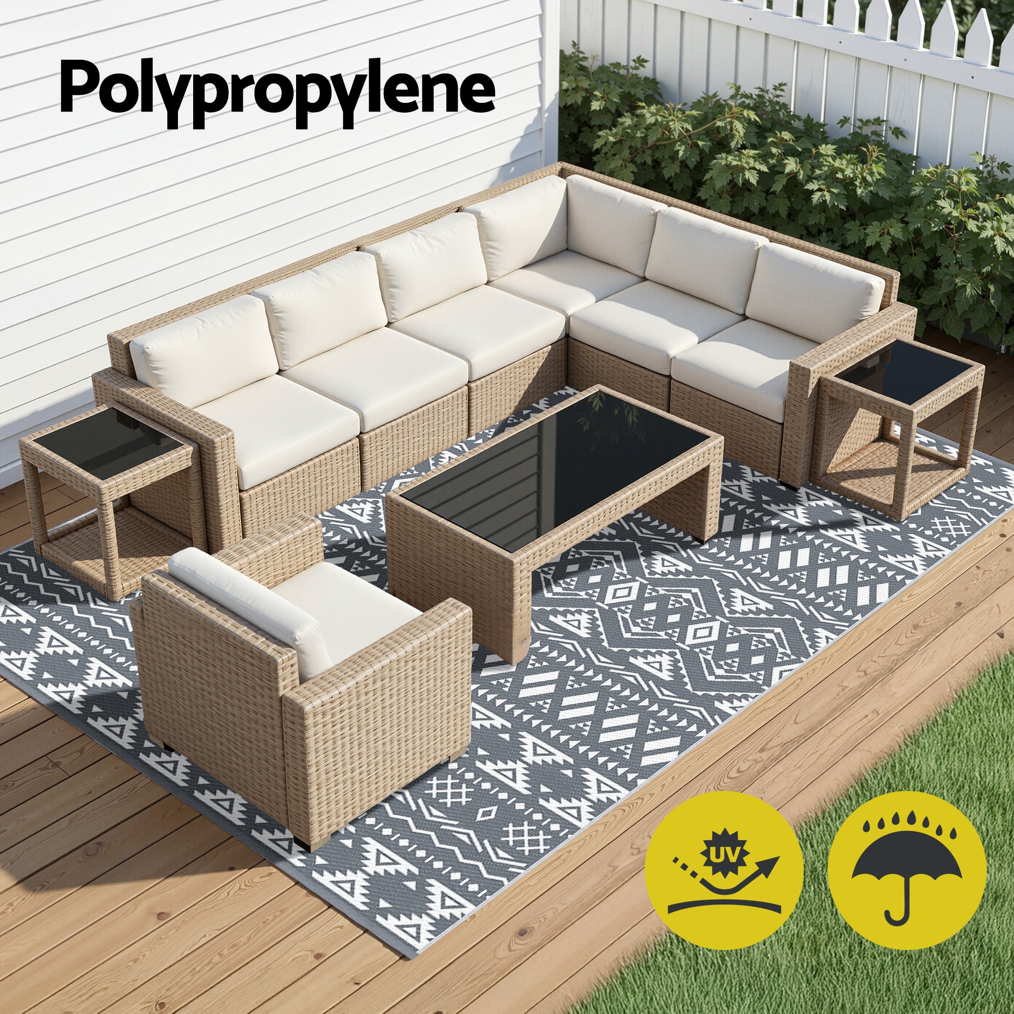 Halston Outdoor Area Rug – Grey – Large