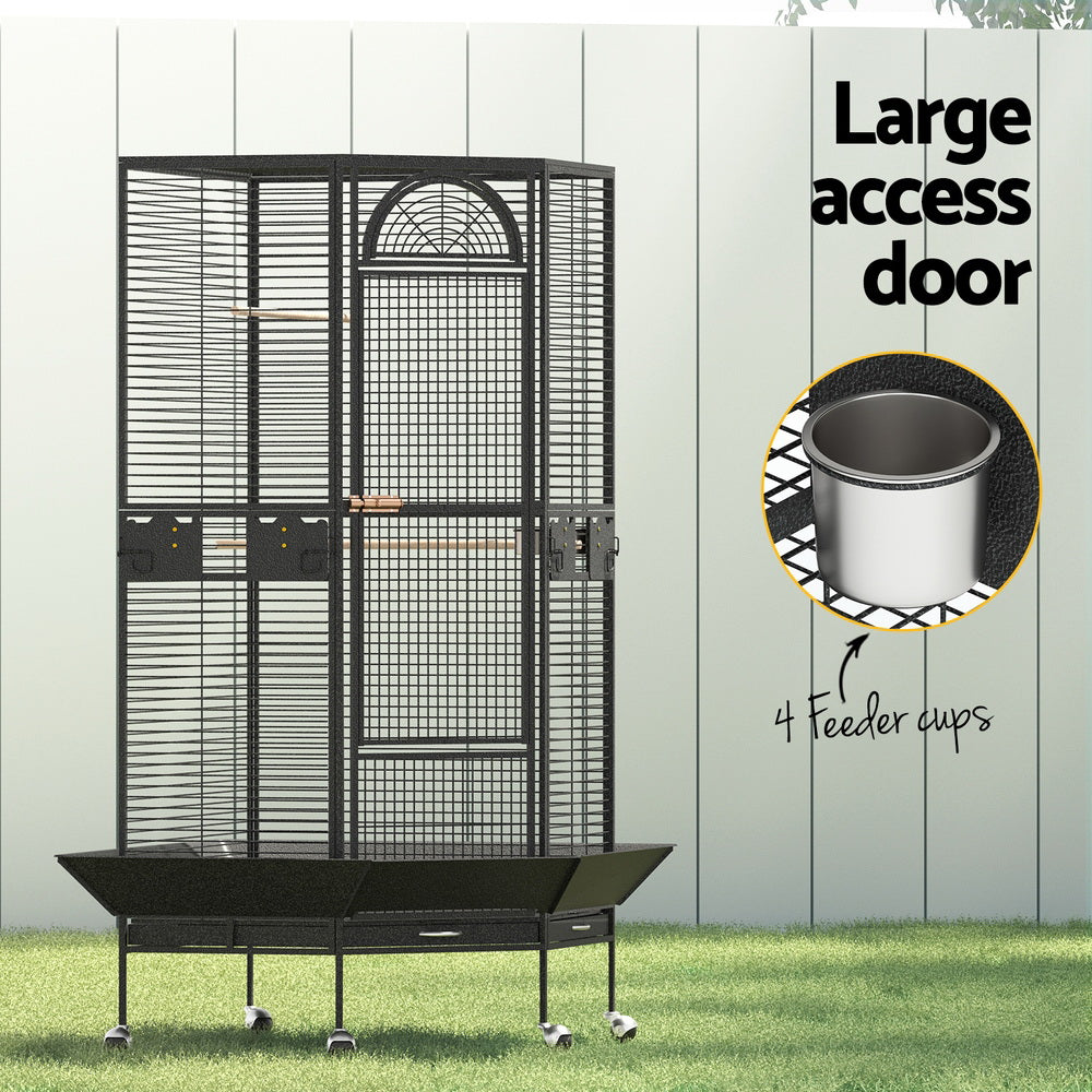 Meridian Corner Bird Cage – Black – 161 cm