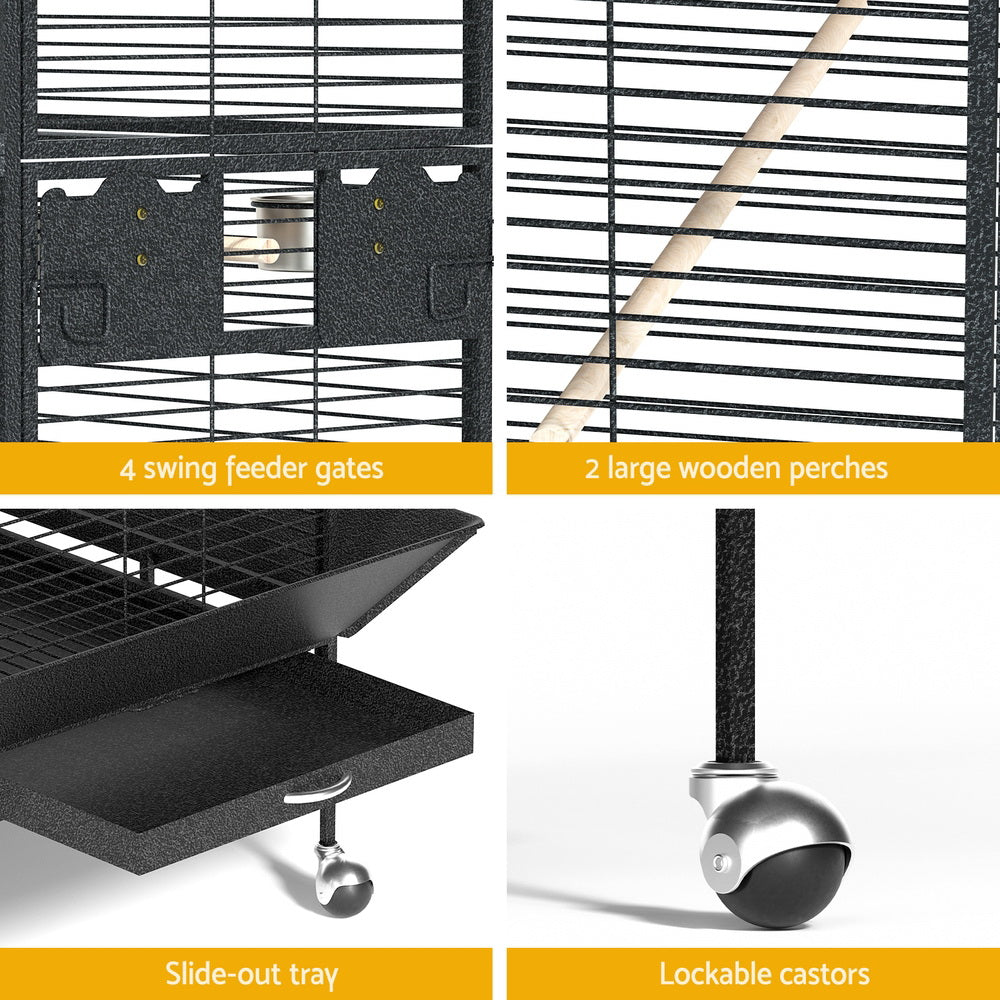 Meridian Corner Bird Cage – Black – 161 cm