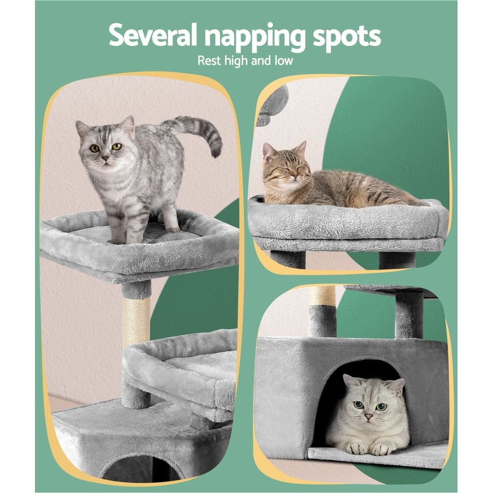 Ivy Cat Tree Tower – Light Grey – 69 cm