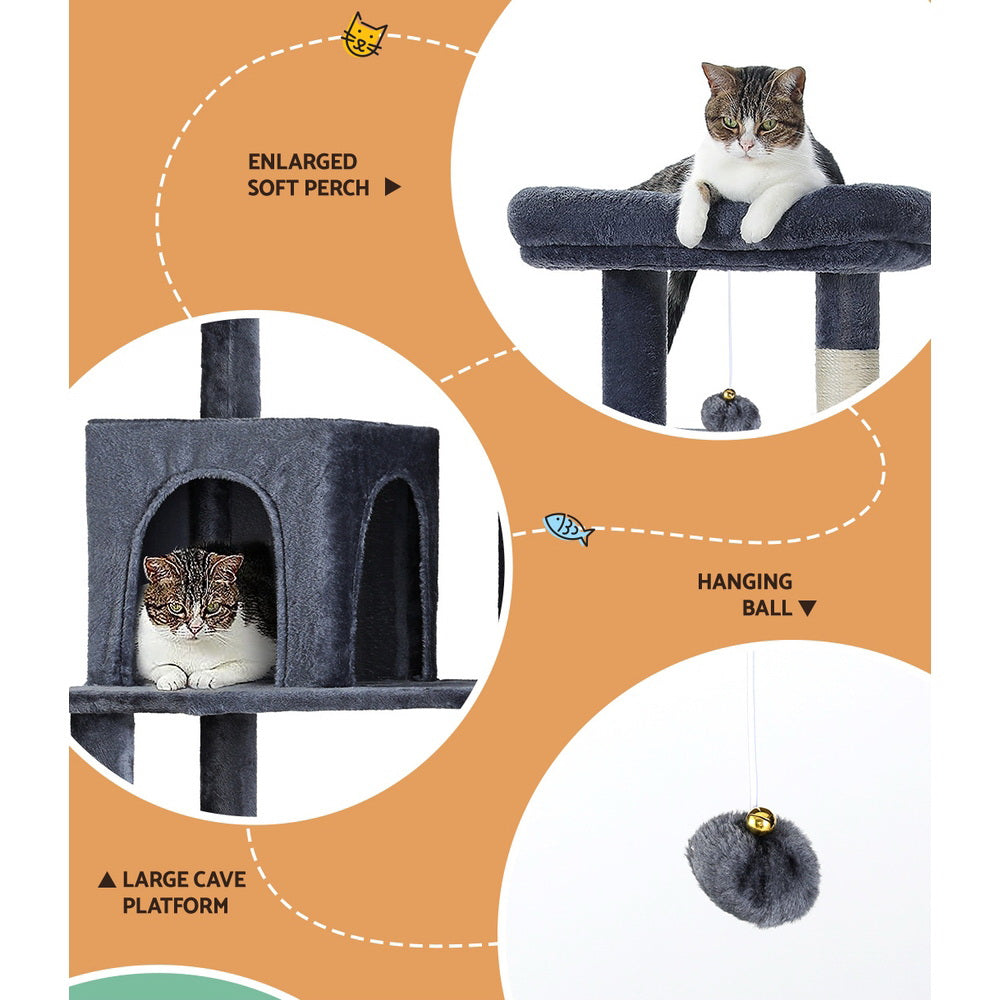 Felina Cat Tree Tower – Grey – 138 cm