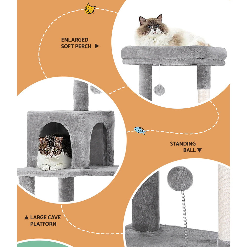 Meridian Cat Scratching Tree – Light Grey – 143 cm