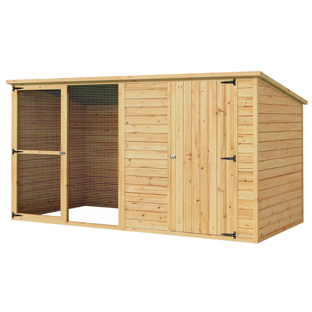 Thornton Extra Large Wooden Dog Kennel – Natural – 228cm
