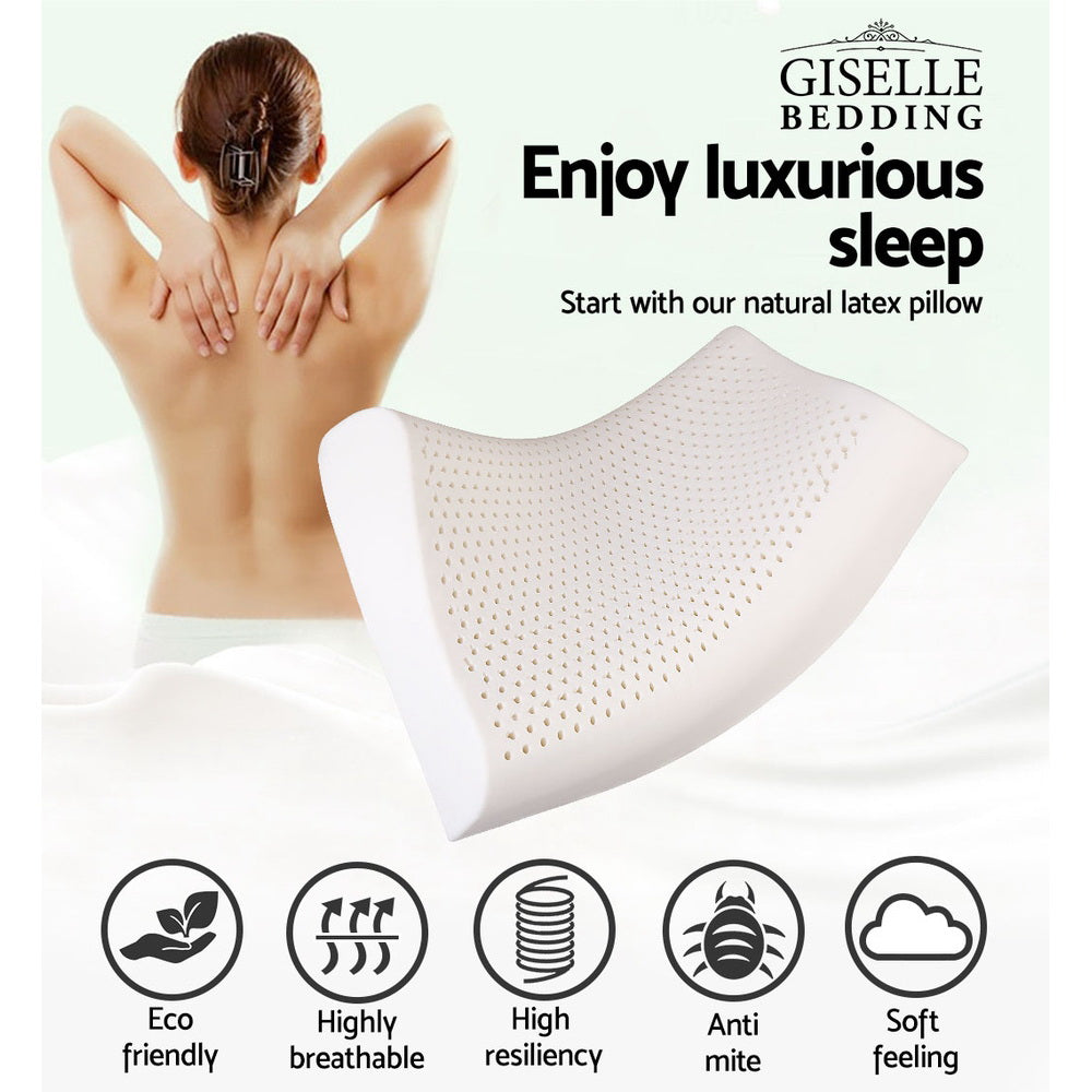 Contour Natural Latex Pillows – White – Set of 2