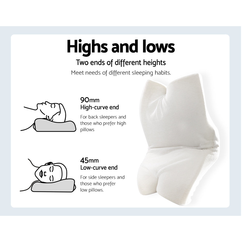 Nara Memory Foam Contour Pillow – Beige / Cream – Standard