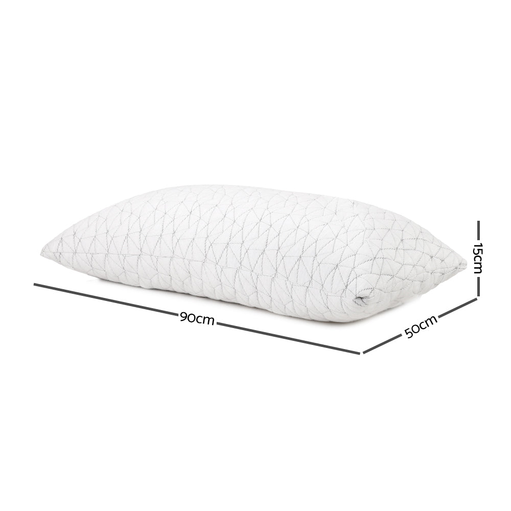 Alderon Memory Foam Pillow with Rayon Cover – White – King – Set of 2