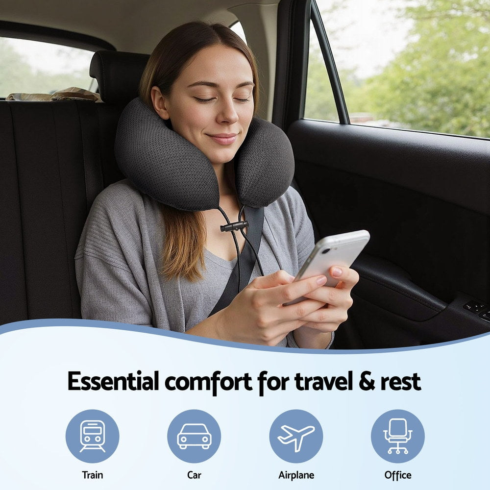 Voyage Travel Memory Foam Neck Pillow – Black
