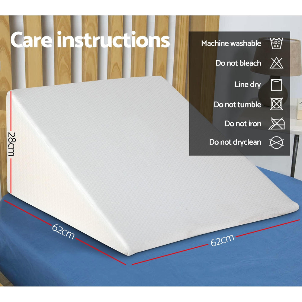 Wellness Memory Foam Wedge Pillows – Beige – Set of 2