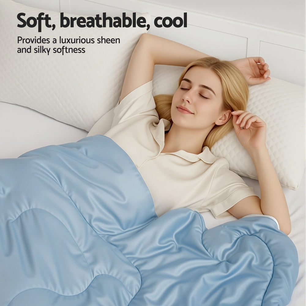Bellara Tencel Summer Quilt – Blue – Double